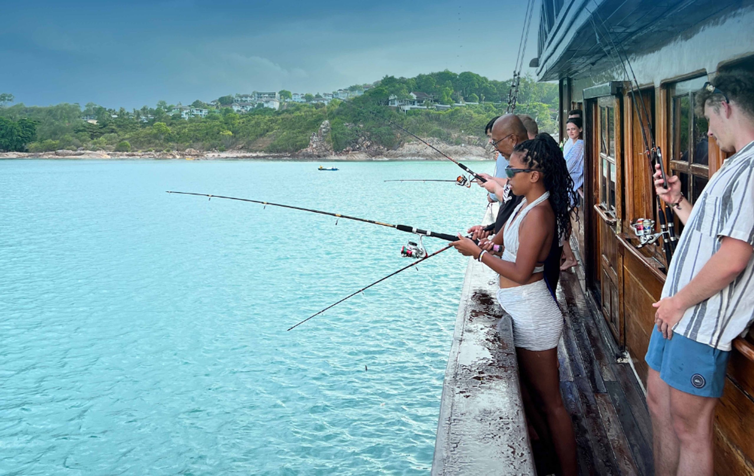 Guests fishing on Red Baron – Koh Samui Private Charter