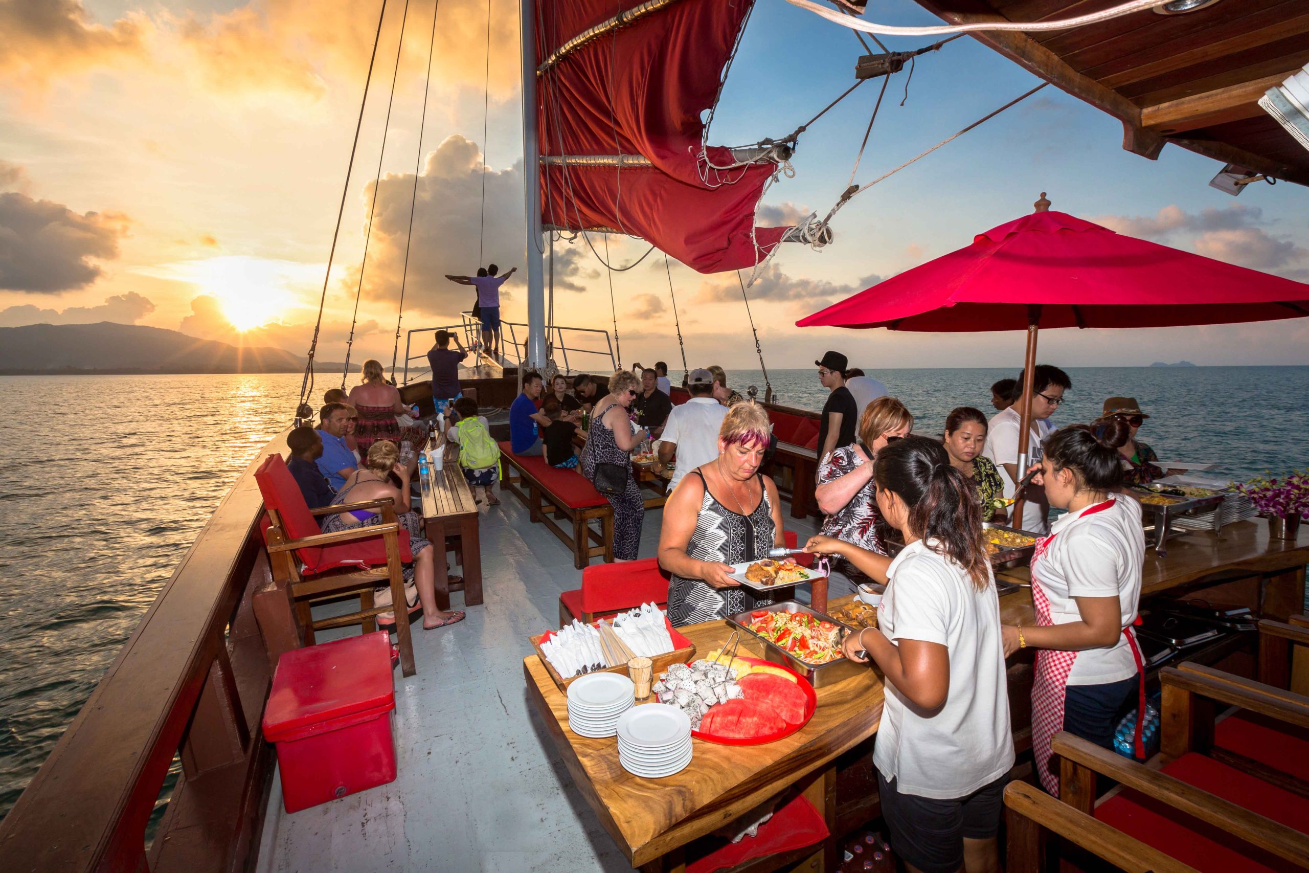 Fresh sashimi from sea fishing on Vickey Catamaran Koh Samui